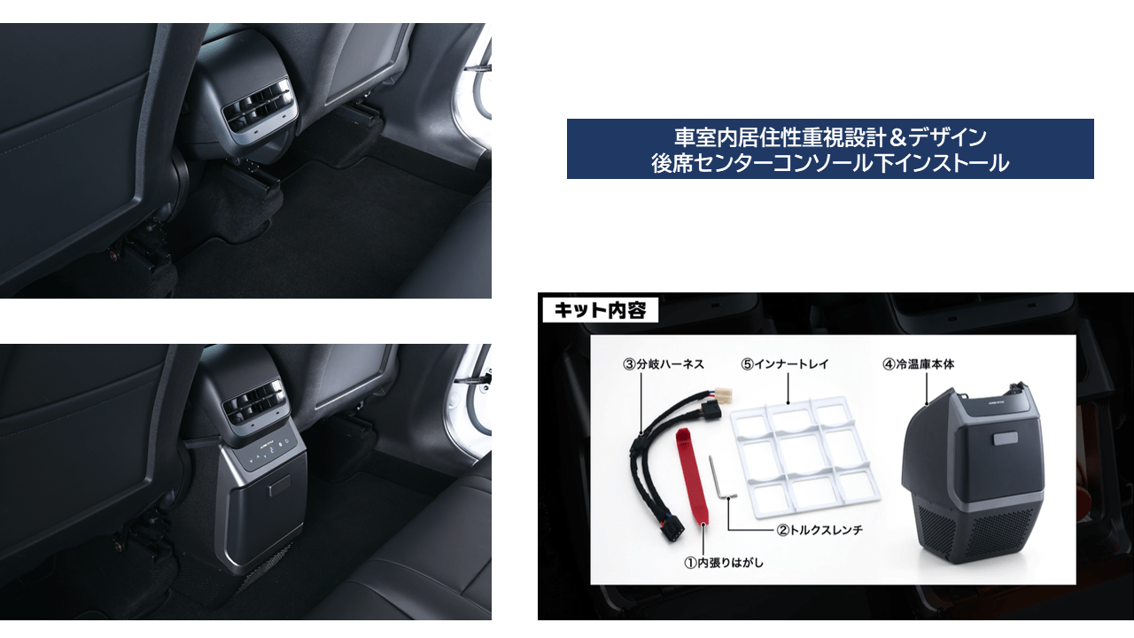 テスラモデルY専用 センターコンソール冷温庫
